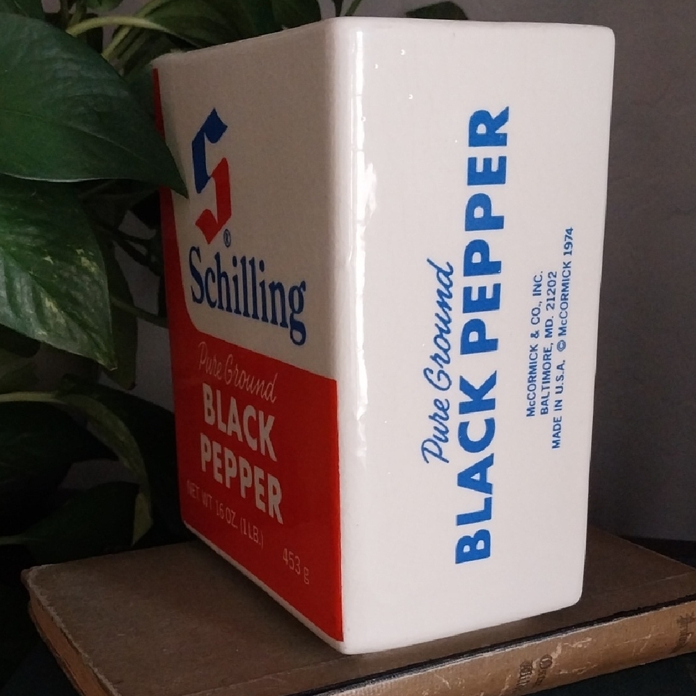 Vtg 1970's Ceramic McCormick Black Pepper 6" Vase/Planter/Utensil Holder - Picture 2 of 12
